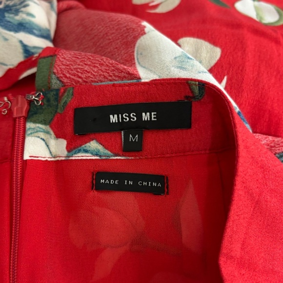 Miss Me Red Wrap Midi Skirt with Asymmetrical Ruffles - Picture 3 of 4